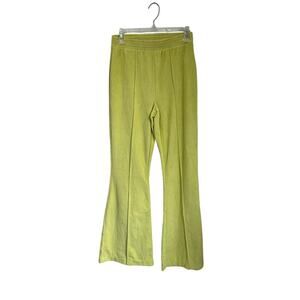Aerie Yellow Velvet Flare Lounge Pants Y2K Retro Wide Leg Sz S